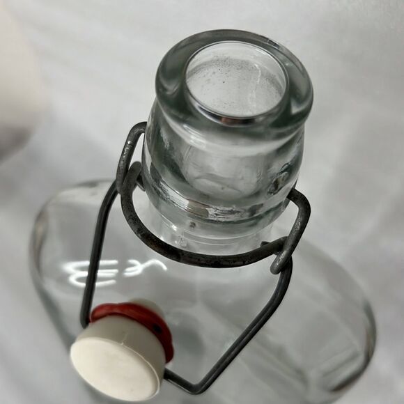 Pint Glass Thumbprint Vintage Liquor Medicine Resealable Stopper Travel Bottle - Picture 4 of 6